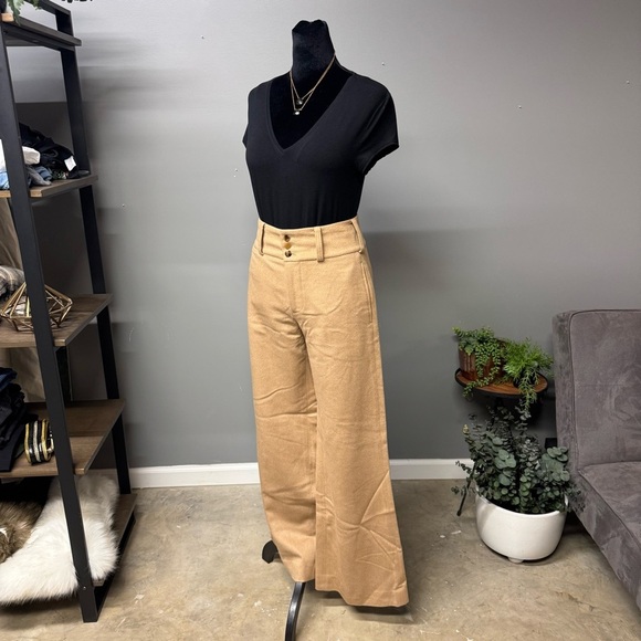 Ralph Lauren Collection baby camel wide leg slacks women's 6 high waisted - Picture 3 of 12